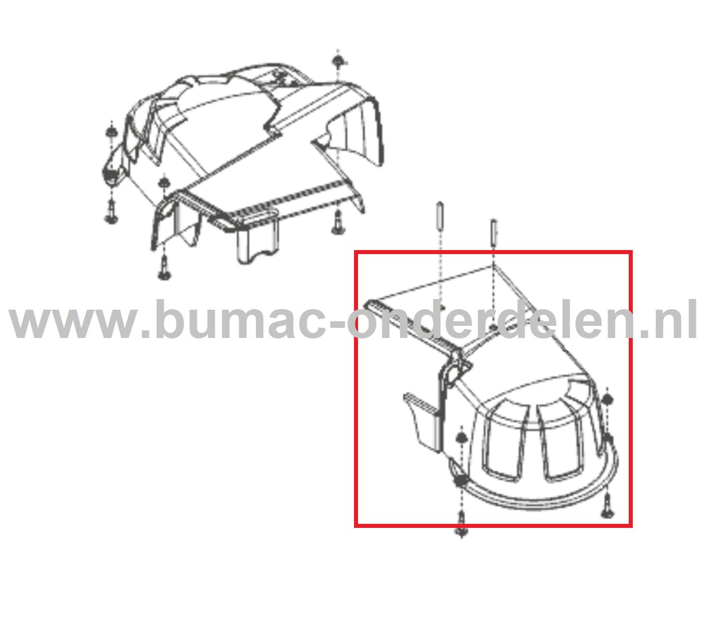 Beschermkap V-Snaar Links voor ALKO, SOLO Zitmaaiers, Tuintrekkers, Grasmaaiers Riembescherming, V Snaar Bescherming, Bescherm Kap, Beschermer T 16-105.4 HD, T 20-105.6 HD, T 16-105.6 HD, T 15-105.6 HD-A