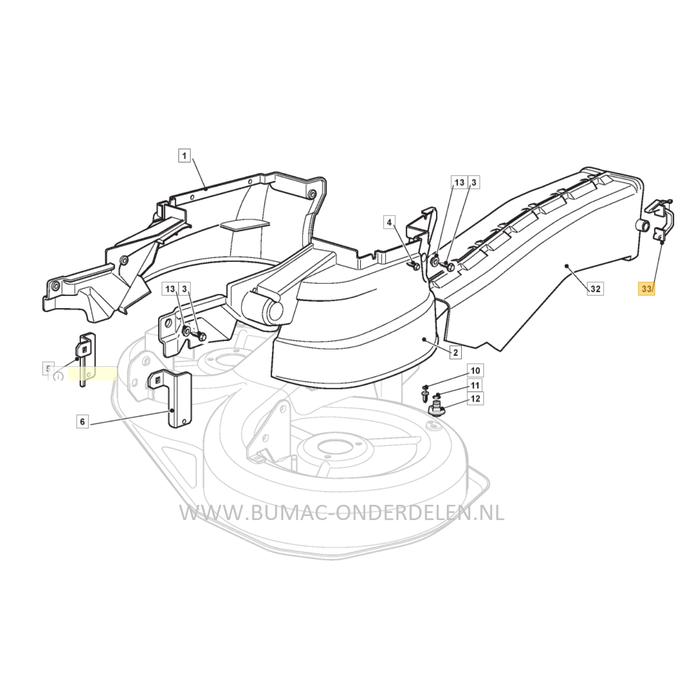 Klem Uitwerptunnel voor Castelgarden, Stiga, Mountfield, Alpina Zitmaaiers, Tuintrekkers, Grasmaaiers Klem voor Uitwerptunnel, Uitwerptunnelklem 1235M, 1335M, 1435E, 1636H, 1640H, 17/102 twin, 22/102HMBE, AT792HCB, B125, CM1713H, CM1723H