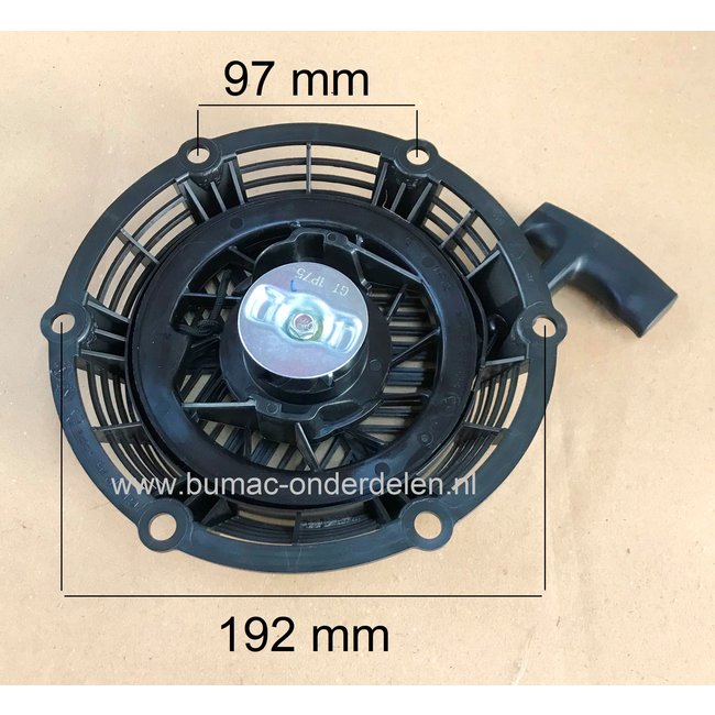 Handstarter voor Loncin LC1P75F motoren op Grasmaaier, Houtversnipperaar, Veegmachine en Motorkruiwagen, Startmechanisme, Repeteerstarter, Reversiestarter