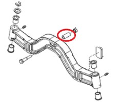 Afstandsbus Vooras voor ALKO, SOLO, BRILL Zitmaaiers, Tuintrekkers, Grasmaaiers, Afstandbus, Afstand Bus, Bussen, Lager, Lagerbus, Glijlager T20-105.5 HDE V2, T23-125.5 HDE V2, T22-111.7 HDS AV2
