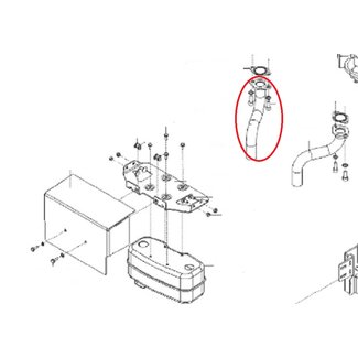 Uitlaatspruitstuk Rechts voor ALKO, SOLO, BRILL Zitmaaiers, Tuintrekkers, Grasmaaiers Uitlaat Spruitstuk, Verbinder T20-105.5 HDE V2, T23-125.5 HDE V2