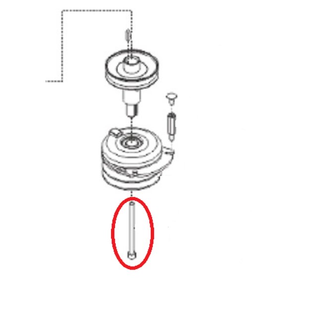 Krukasbout voor Montage van Elektrische Meskoppeling op ALKO, SOLO, BRILL Zitmaaiers, Trekkers, Tuintrekkers, Grasmaaiers Bout T20-105.5HDE V2, T23-125.5HDE V2