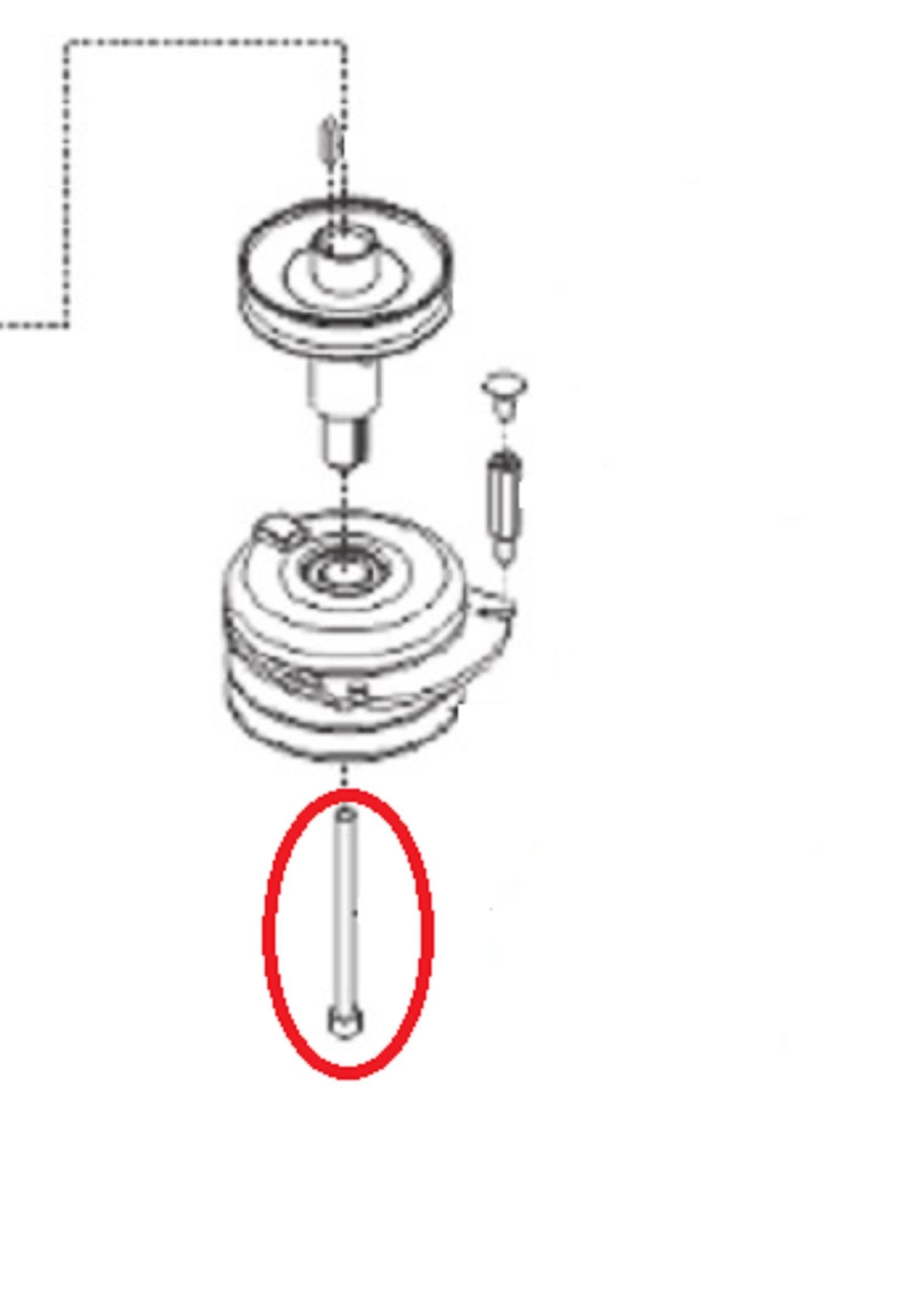 Krukasbout voor Montage van Elektrische Meskoppeling op ALKO, SOLO, BRILL Zitmaaiers, Trekkers, Tuintrekkers, Grasmaaiers Bout T20-105.5HDE V2, T23-125.5HDE V2