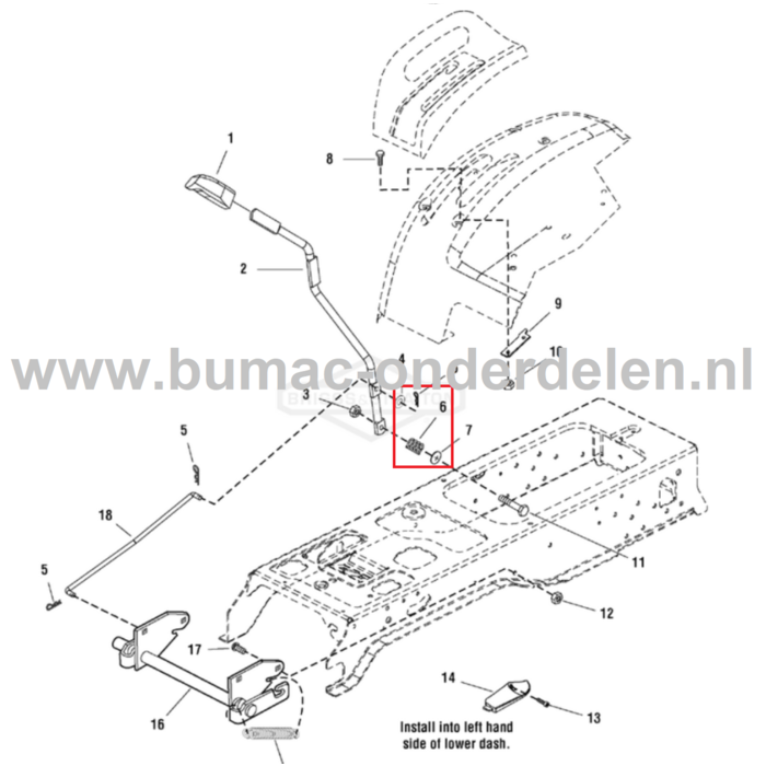 Veer voor Maaihoogte Instelling op Murray Zitmaaiers, Tuintrekkers, Grasmaaiers Veer Hoogte Verstelling, Maaihoogteverstellling, Veren CTX9000, EMT155420H, onderdeel