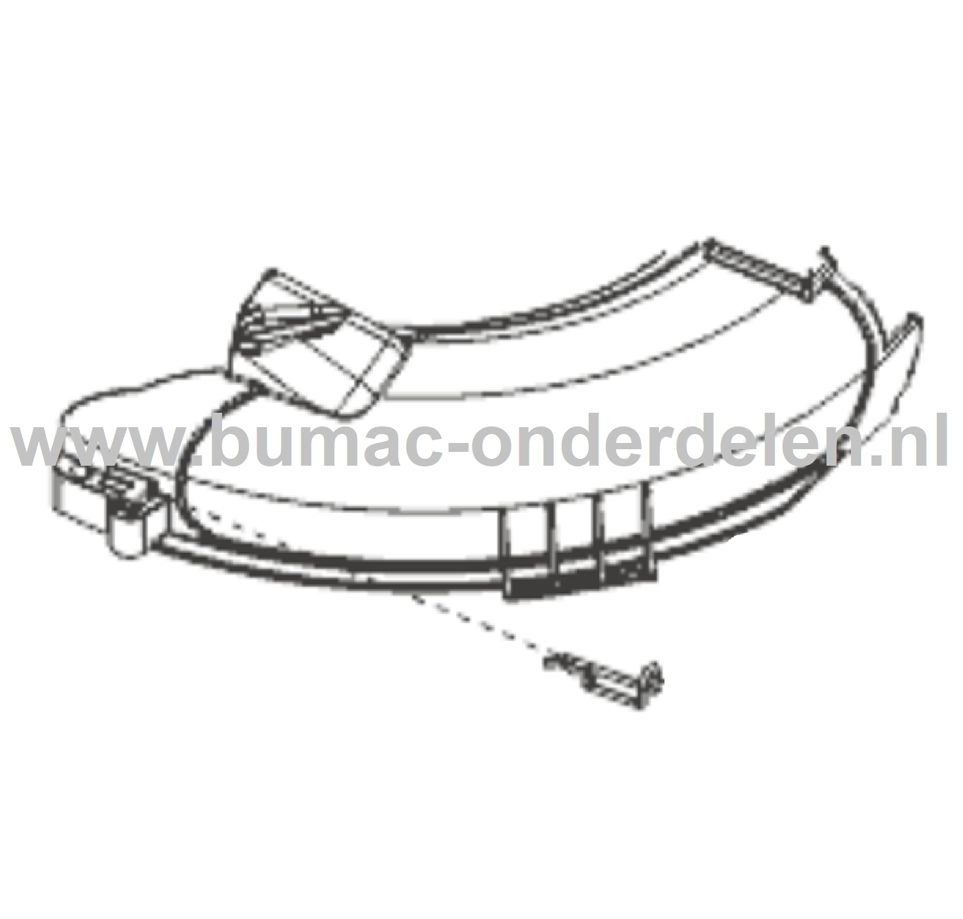Mulch Zijuitworp Deflector voor ALKO, SOLO Zitmaaiers, Tuintrekkers, Grasmaaiers Mulch en Zijuitworp Delflector, Zijkap, Kappen T 13-93.7 HDS-A