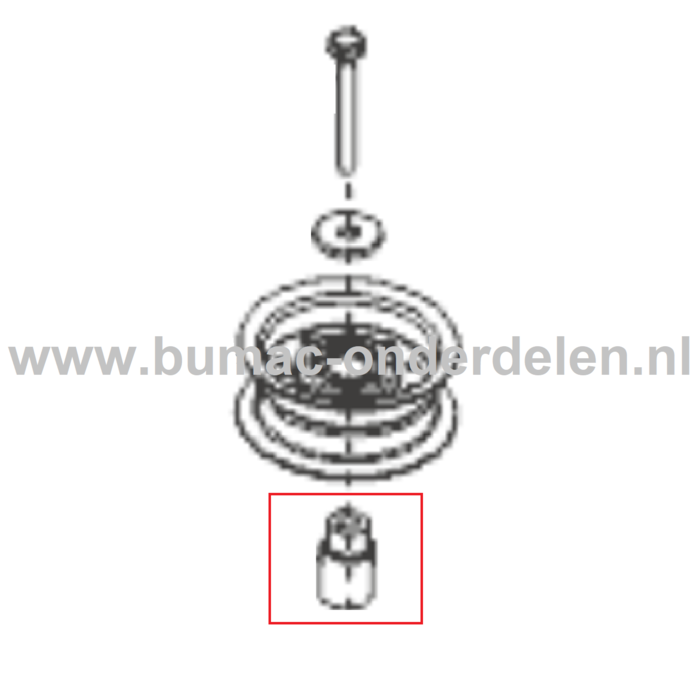 Afstandsbus voor ALKO, SOLO Zitmaaiers, Tuintrekkers, Grasmaaiers Afstand Bus, Afstandsspanner, Reduceerbus T 23-125.4 HD, T 19-111.9 HDS, T 23-125.6 HD, T 20-105.5 HDE, T 13-93.7 HDS-A