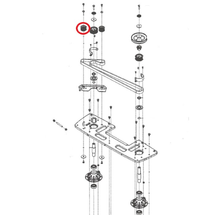 Getande Poelie voor Alko, Solo, Brill, Viking Zitmaaiers, Trekkers, Tuintrekkers, Grasmaaiers Pouley, Poulie, Poely T23-125.5 HDE V, onderdeel