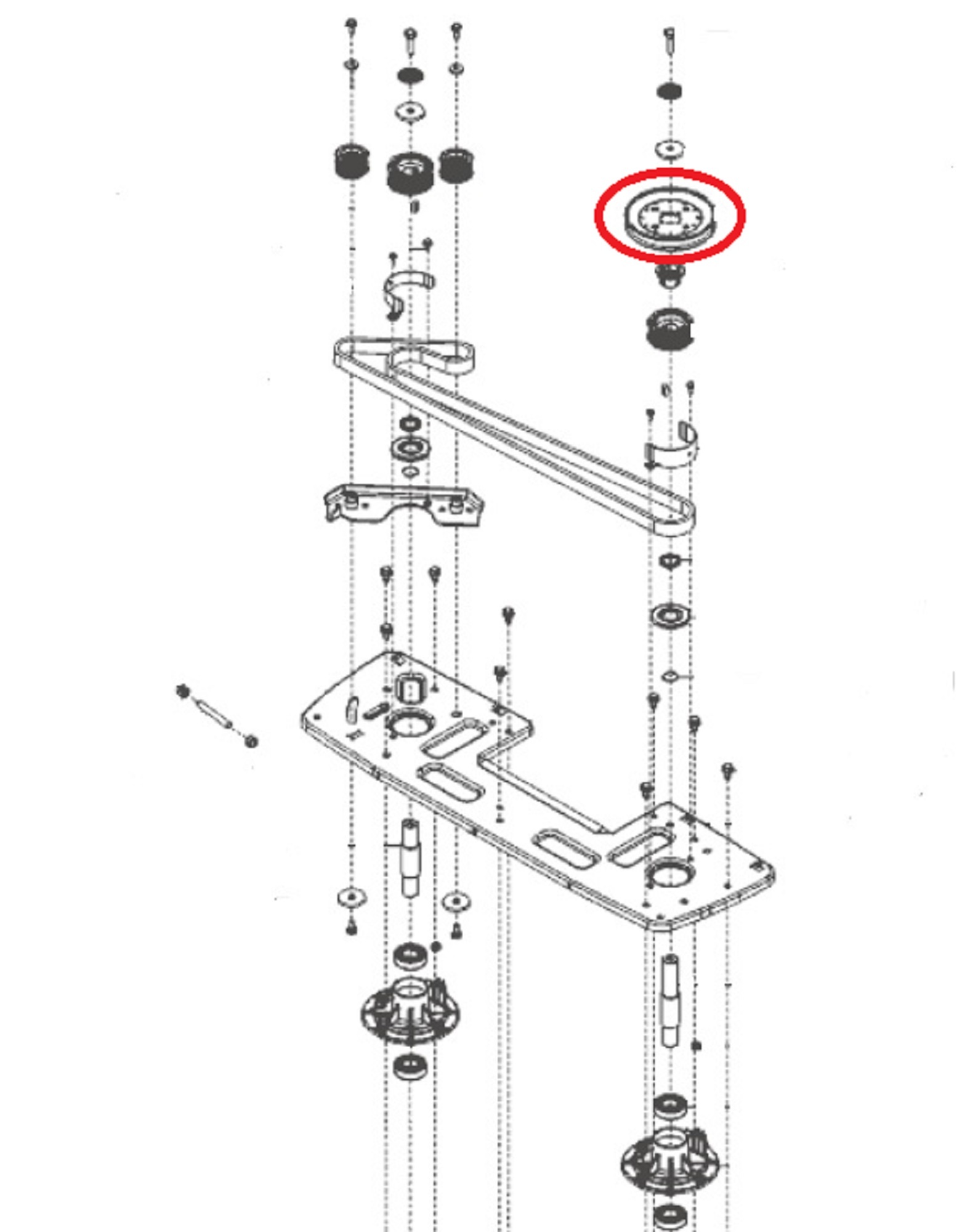 V-snaar Poelie voor Mesaandrijving op ALKO, SOLO, BRILL Zitmaaiers, Trekkers, Tuintrekkers, Grasmaaiers Riemschijf, Pouley, Poulie, Poely T23-125.5 HDE V2