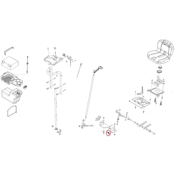 Trekveer voor Stuurinrichting voor ALKO, SOLO, BRILL Zitmaaiers, Trekkers, Tuintrekkers, Grasmaaiers Trekveer, Trek Veer T23-125.5 HDE V2, T20-125.5 HDE V2