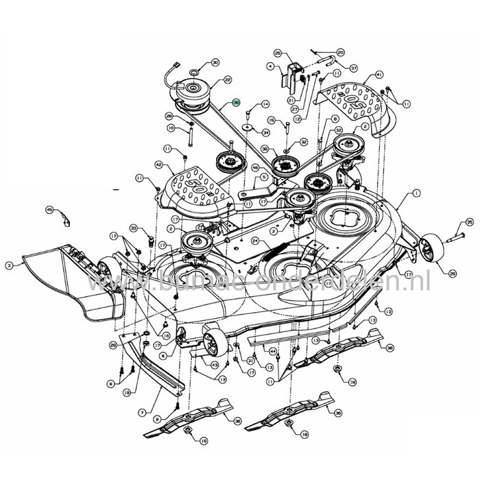 Aandrijfriem voor MTD Maaidek 50" Zitmaaiers, Zeroturn Maaiers, V snaar Aandrijving Maaimessen Bolens, Cub Cadet, Wolf, White, Yardman, Etesia Tuintrekkers, All Rounder 1050, AP6200, DLX127SAL, GT1223, GT1224, GT1225, LT1050, MF5022ZT, MF5023ZT, RZT50, on