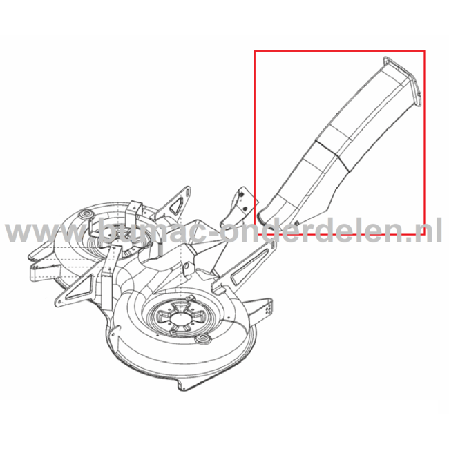 Uitwerptunnel 92 cm voor ALKO, SOLO Zitmaaiers, Tuintrekkers, Grasmaaiers Uitwerpkanaal, Grasbuis, Uitwerp Tunnel T15-92HD, T13-92HD, T13-92.7HP, T13-92.5HD