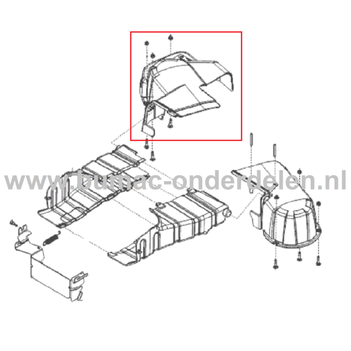 V-Snaar Beschermkap Rechts voor ALKO, SOLO Zitmaaiers, Tuintrekkers, Grasmaaiers Snaar Bescherming, V Snaar Beschermer T18-95.4HD, T16-95.5HD, T15-95.5HD-A