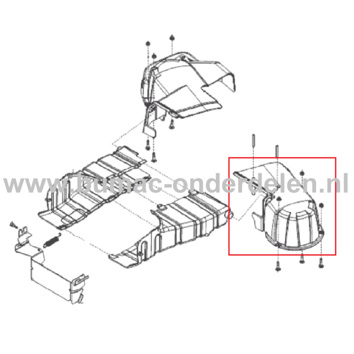 V-Snaar Beschermkap Links voor ALKO, SOLO Zitmaaiers, Tuintrekkers, Grasmaaiers Snaar Bescherming, V Snaar Beschermer T18-95.4HD, T16-95.5HD, T15-95.5HD-A