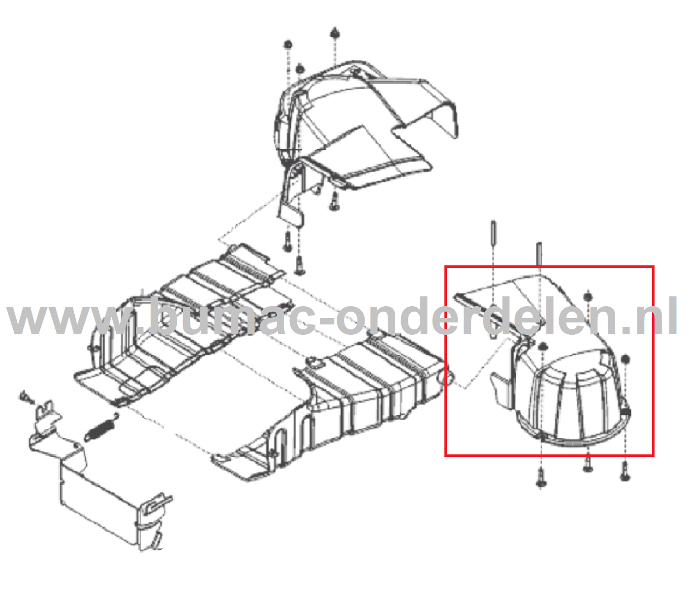 V-Snaar Beschermkap Links voor ALKO, SOLO Zitmaaiers, Tuintrekkers, Grasmaaiers Snaar Bescherming, V Snaar Beschermer T18-95.4HD, T16-95.5HD, T15-95.5HD-A