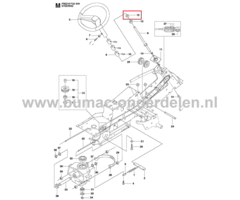 Bus voor Stuurstang op Husqvarna, Jonsered, Partner, McCulloch Zitmaaiers, Tuintrekkers, Grasmaaiers, Tuintracktoren Lagerbus, Stuurbus PROFLEX 1200, PROFLEX 18, PROFLEX 20, PROFLEX 21, R112 C, R112 C5, R115 B, R115 C, R13 C5, R15 T AWD, R15 Ts AWD, R213