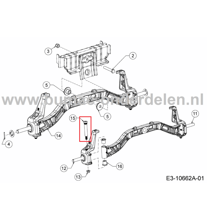 Bout voor Fusee op MTD, Yardman, Wolf, Cub Cadet Elektrische Zitmaaiers, Tuintrekkers Bout Wielas, Fuseebout 106.220 H, 106.220 HP, 95.180 H, GLTT 165.95 H, GLTT 180.106 H, XT3 QS127, XT3 QS137, XT2 PS107, XT2 PS117, XT2 QS117, XT2 QR106, XT3 QR106, XT2 P