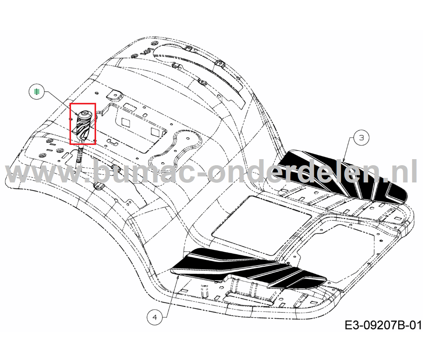 Handvat voor Maai Hoogte Instelling op MTD, Yardman, Wolf, Cub Cadet Elektrische Zitmaaiers, Tuintrekkers Handvat, Handgreep 106.185 H, 106.220 H, 106.220 HP, 106.230 H, 95.165 H, 95.180 H, GLTT 165.95 H, GLTT 180.106 H,
