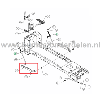 Stang Maaidek Ophanging voor MTD, Yardman, Wolf, Cub Cadet Elektrische Zitmaaiers, Tuintrekkers Verbindingsstang XT2 ES107