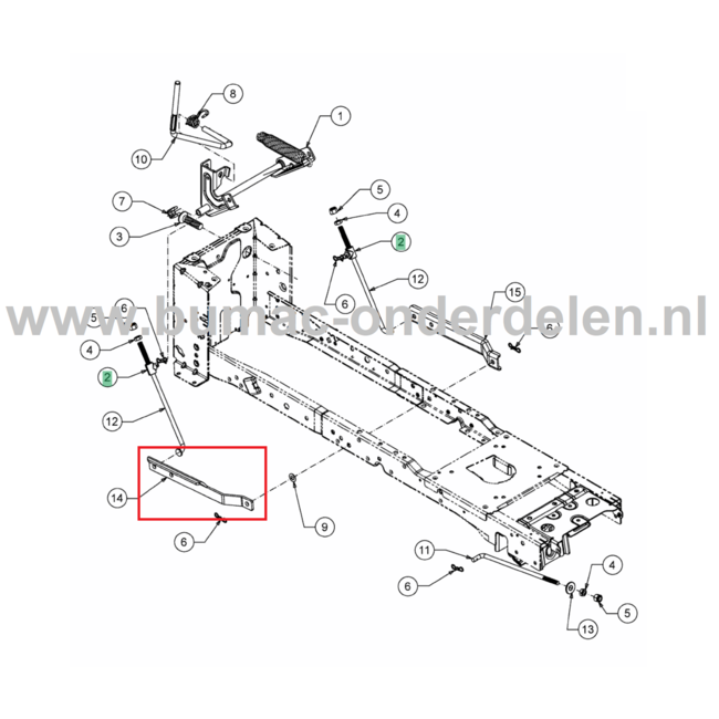 Stang Maaidek Ophanging voor MTD, Yardman, Wolf, Cub Cadet Elektrische Zitmaaiers, Tuintrekkers Verbindingsstang XT2 ES107