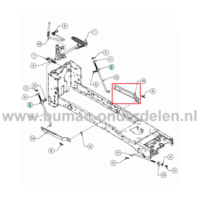 Stang Ophanging Maaidek voor MTD, Yardman, Wolf, Cub Cadet Elektrische Zitmaaiers, Tuintrekkers Verbindingsstang XT3 QS127, XT3 QS137, XT1 OS107, XT2 PS107, XT2 PS117, XT2 QS117, XT1 OR106, XT2 QR106, XT3 QR106, XT1 OR95, XT2 PR95, XT1 OS96, XT2 PS117I, X