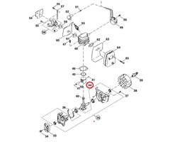 Zuiger voor DOLMAR, MAKITA, ROBIN Bladblazers, Bladvegers, Blowers PB-250, RBL 250 onderdeel