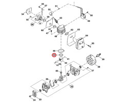 Zuigerveer voor DOLMAR, MAKITA, ROBIN Bladblazers, Bladvegers, Blowers Zuiger Veer PB-250, RBL 250
