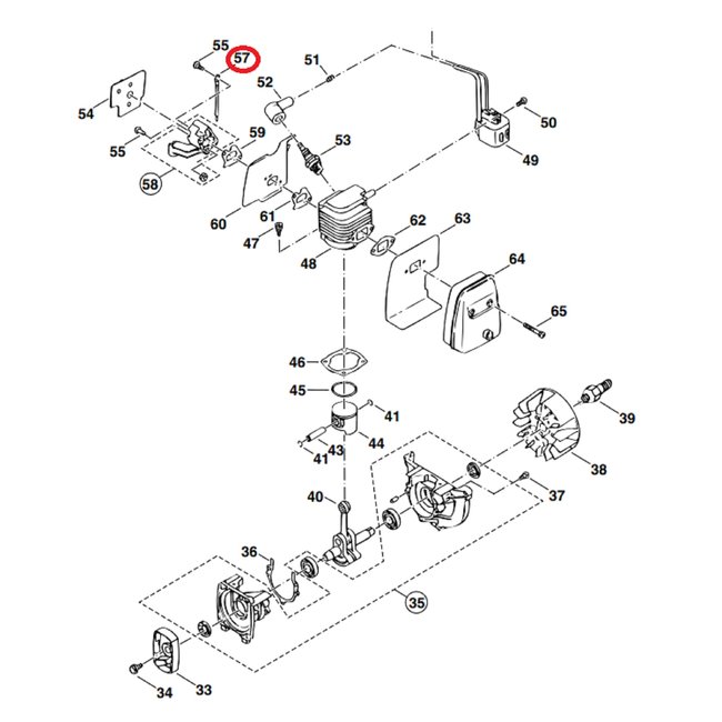 Kabel voor DOLMAR, MAKITA, ROBIN PB250, RBL250 op Bladblazers Kabel PB-250, RBL 250, onderdeel