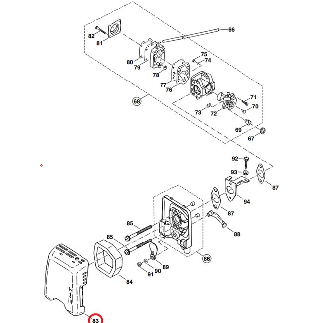 Luchtfilterdeksel voor DOLMAR, MAKITA, ROBIN PB250, RBL250 op Bladblazers Luchtfilterhuisdeksel, Deksel PB-250, RBL 250