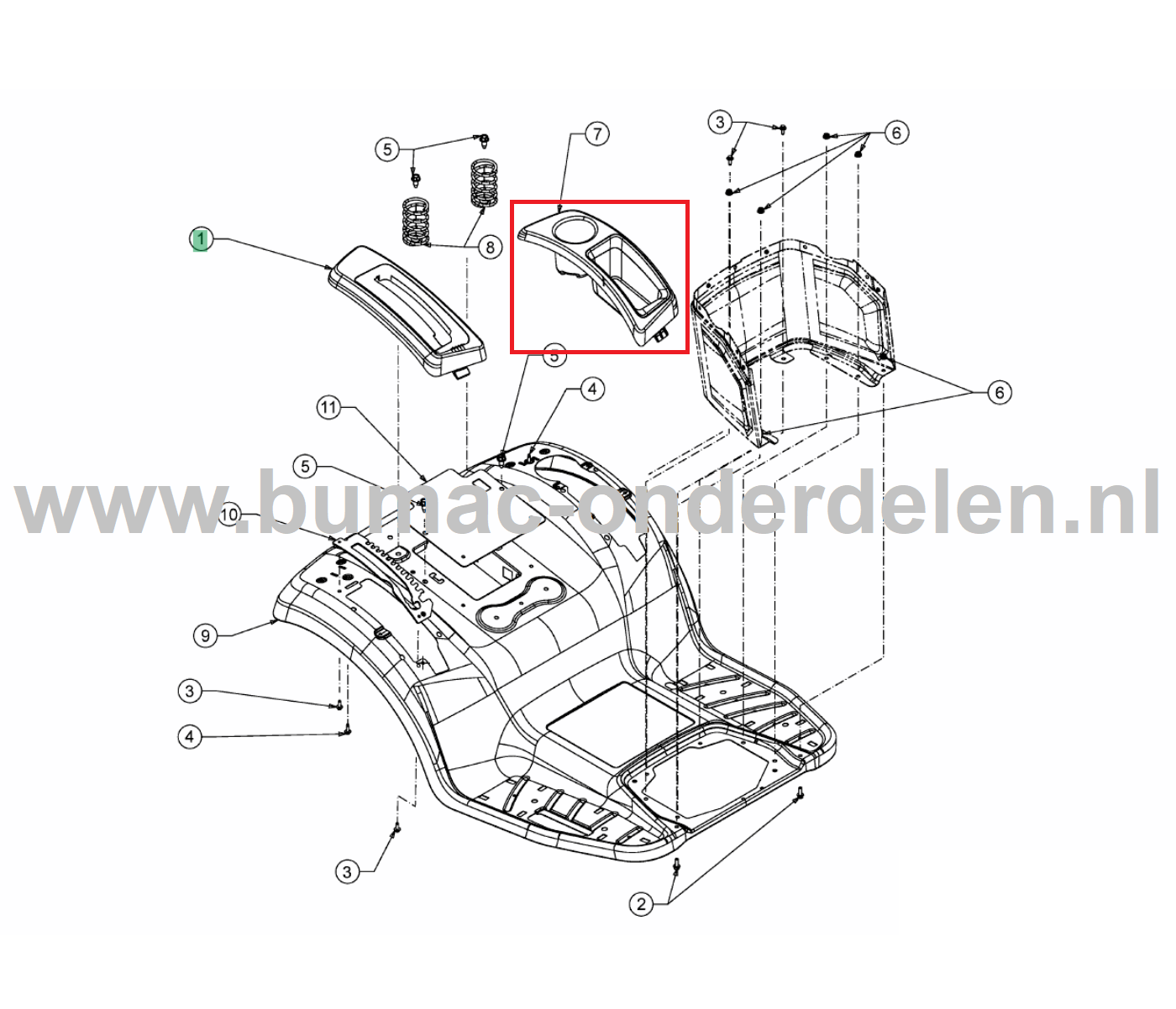 Afdekplaat met Bekerhouder voor MTD, Yardman, Wolf, Cub Cadet Elektrische Zitmaaiers, Tuintrekkers, Grasmaaiers, Tuintractoren Beschermkap, Afdek Kap XT1 547/42, LX 42" KH, LX 46", LX 50", LX 54", XT1 OS107, XT2 PS107, XT2 PS117, XT2 QS117, XT1 OS96, LX 4