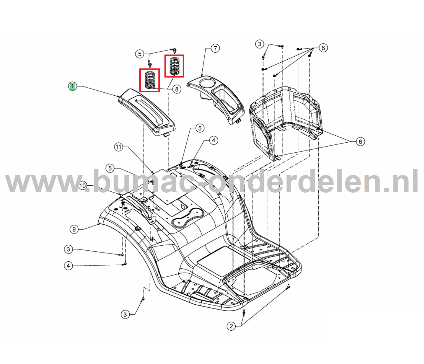 Zittingsveer voor MTD, Yardman, Wolf, Cub Cadet Elektrische Zitmaaiers, Tuintrekkers, Grasmaaiers, Tuintractoren Zitting Veer, Stoelveer 106.185 H, 106.220 H, 106.220 HP, 106.230 H, 95.165 H, 95.180 H, GLTT 165.95 H, GLTT 180.106 H, 23/42K, XT3 QS127, XT3