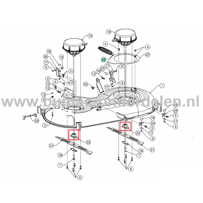 Meshouder voor MTD, Yardman, Wolf, Cub Cadet Elektrische Zitmaaiers, Tuintrekkers, Grasmaaiers, Tuintractoren Mes Houder XT2 ES107, LR2 ES76