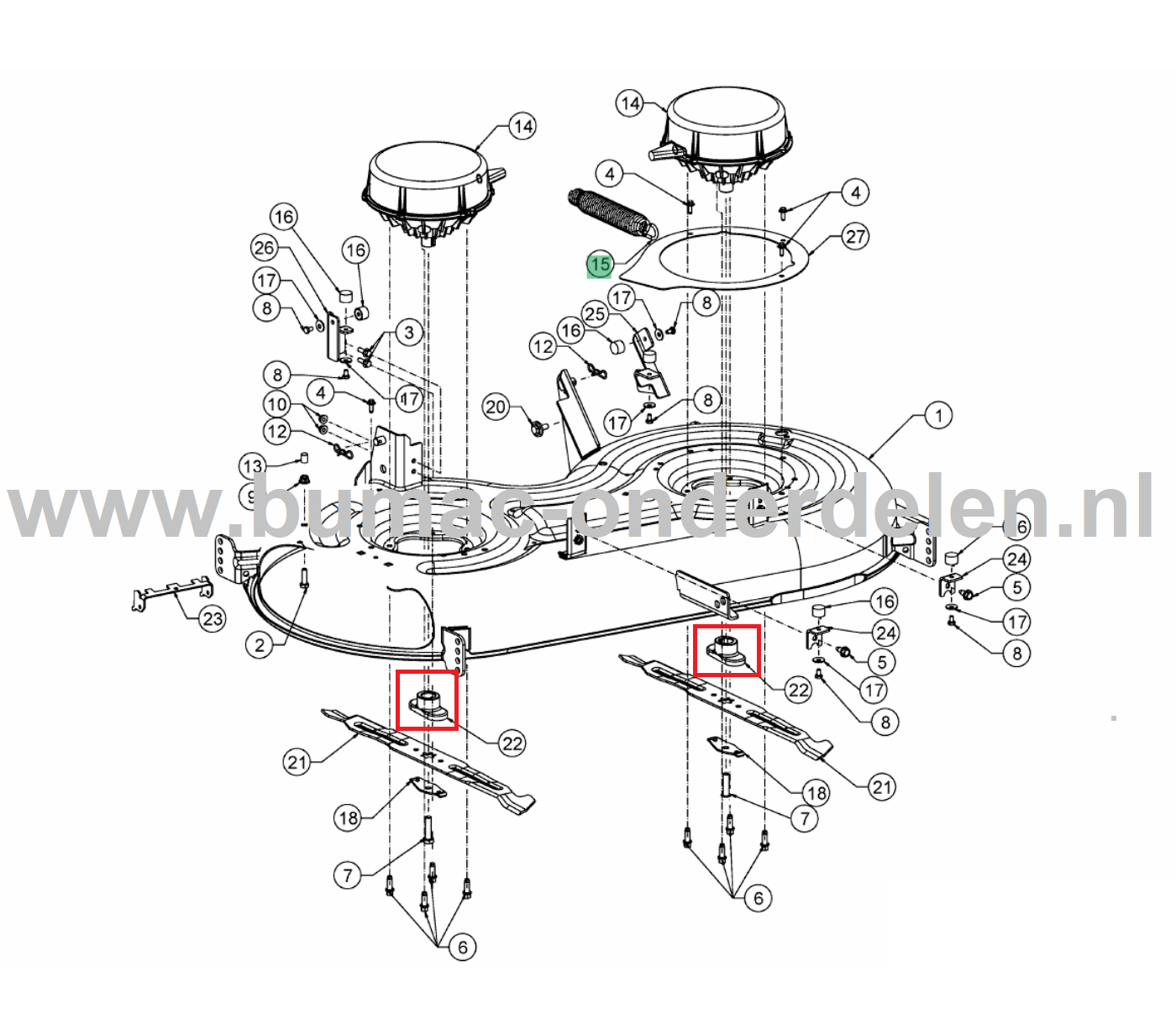 Meshouder voor MTD, Yardman, Wolf, Cub Cadet Elektrische Zitmaaiers, Tuintrekkers, Grasmaaiers, Tuintractoren Mes Houder XT2 ES107, LR2 ES76