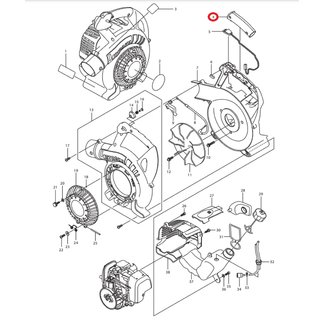 Handgreep voor DOLMAR, MAKITA, ROBIN BHX250L, PB250.4 op Bladblazers Handvat PB-250.4