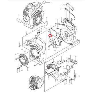 Gashendel voor DOLMAR, MAKITA, ROBIN PB250.4, BHX250L op Bladblazers PB-250.4