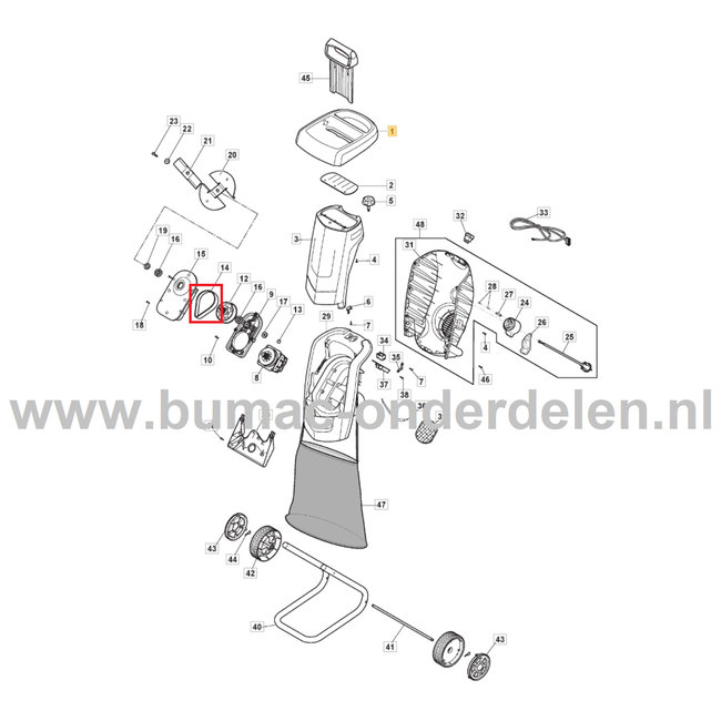 V-Snaar voor STIGA, Castelgarden, Alpina, Mountfield Elektrische Hakselaars, Houtversnipperaar ACH 2.2E, BIO MASTER 2200, CH 2.2E, HACKSLER 4020/2200, MC2200