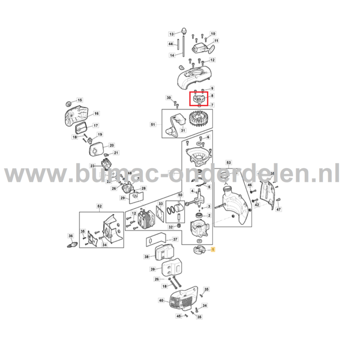 Startercup voor STIGA, Castelgarden, Alpina, Mountfield Heggenscharen, Benzineheggenscharen Startcub, Startercub, Startcup, Startkrans, Starterkrans AHT555, HT525, HTC560, MHT2322, SHT660, SHT670, XHT70