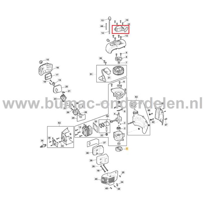 Starter voor STIGA, Castelgarden, Alpina, Mountfield Heggenscharen, Benzineheggenscharen Handstarter, Trekstarter SHT660, SHT670