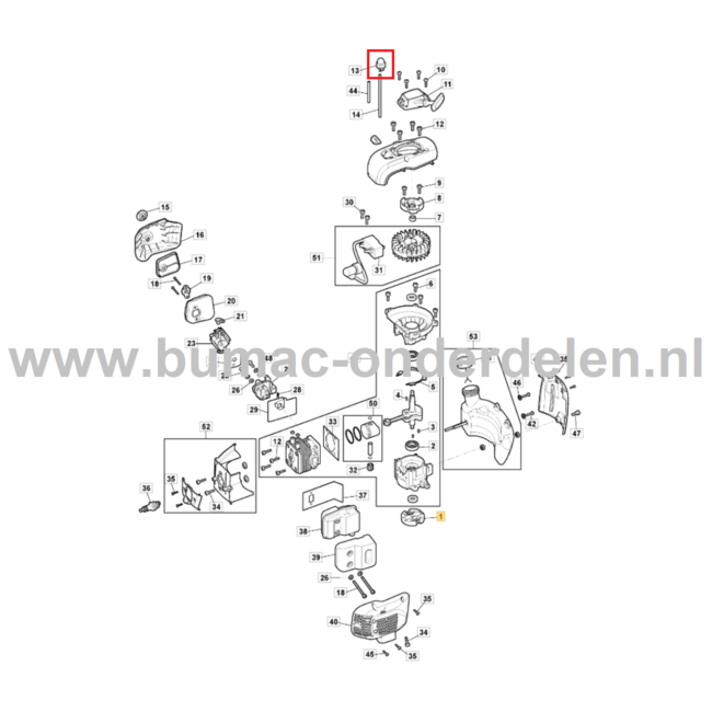 Primer voor STIGA, Castelgarden, Alpina, Mountfield Heggenscharen, Benzineheggenscharen Benzinepomp AHT555, BC730, GT730A, HT525, HTC560, MHT2322, SHT660, SHT670, XHT70