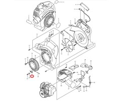 Veer voor Bevestiging Beschermrooster voor DOLMAR, MAKITA, ROBIN  PB250.4, BHX250L op Bladblazers PB-250.4, onderdelen