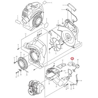 Ophangrubber voor Benzinetank voor DOLMAR, MAKITA, ROBIN PB250.4, BHX250L op Bladblazers Rubberen Bescherming PB2504