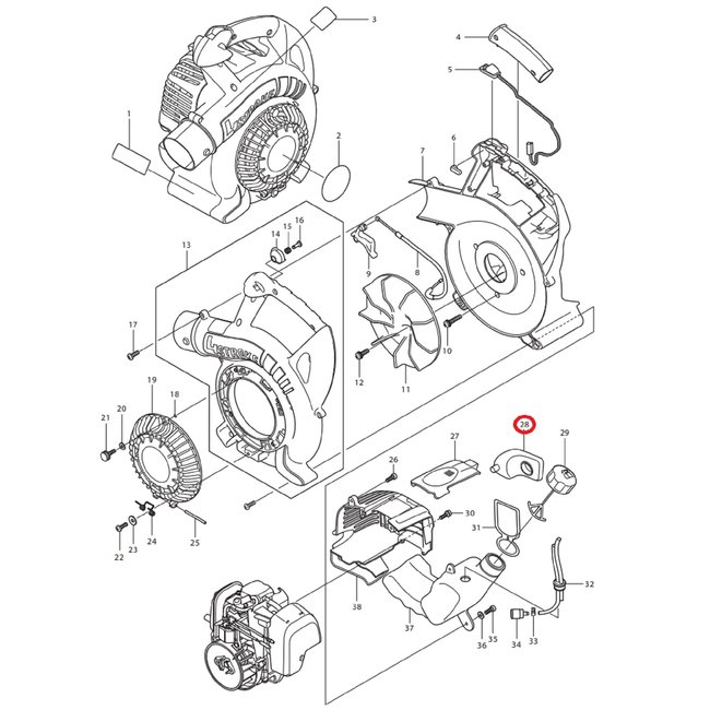 Ophangrubber voor Benzinetank voor DOLMAR, MAKITA, ROBIN PB250.4, BHX250L op Bladblazers Rubberen Bescherming PB2504