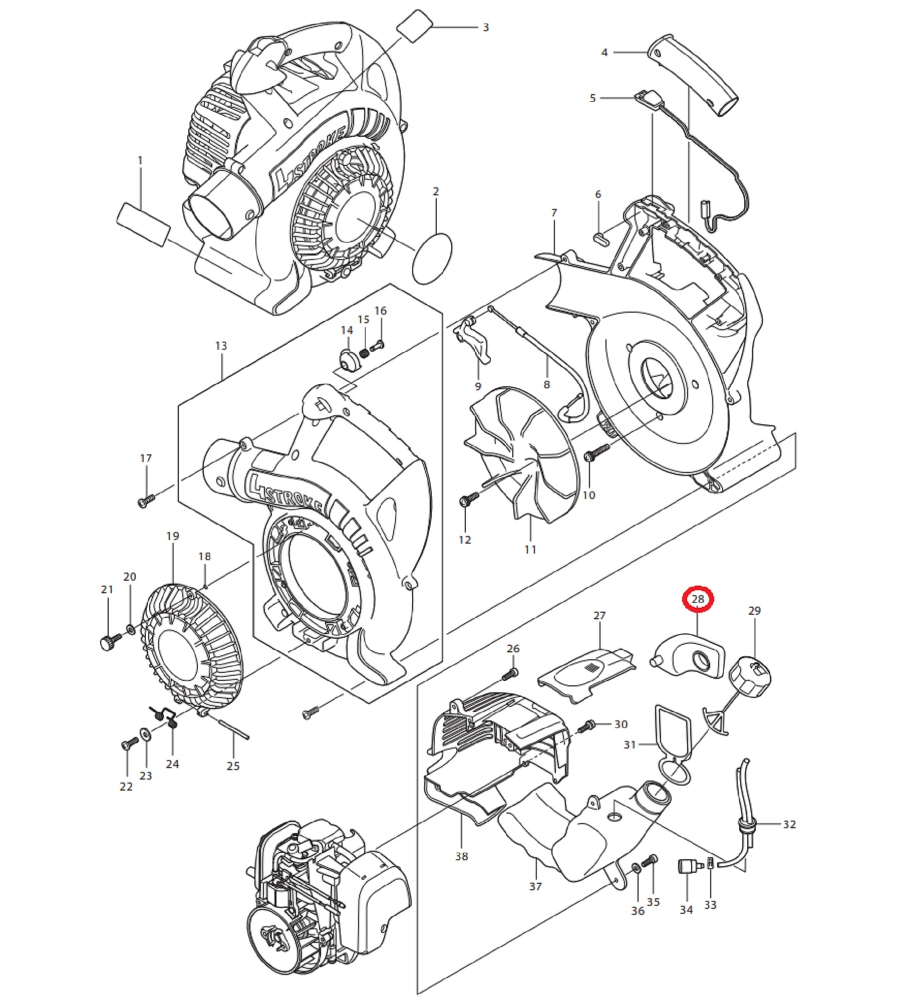 Ophangrubber voor Benzinetank voor DOLMAR, MAKITA, ROBIN PB250.4, BHX250L op Bladblazers Rubberen Bescherming PB2504