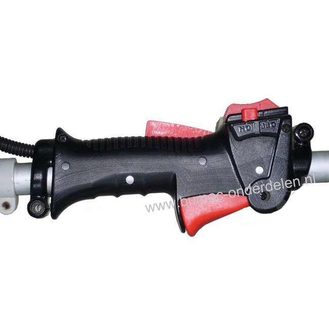 Gashendel met Stopknop Universeel voor Buis Ø 24 mm Strimmers, Motorstrimmers van onder andere Husqvarna, Jonsered, Partner, McCulloch, Stiga, Castelgarden, Alpina, Stihl, Dolmar, Echo, Shindaiwa, Honda, Cub Cadet, Makita