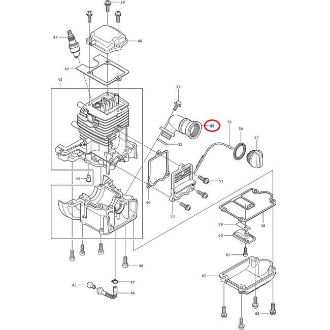 Oliepijp voor DOLMAR, MAKITA, ROBIN PB250.4, BHX250L op Bladblazers PB2504, PB-250.4