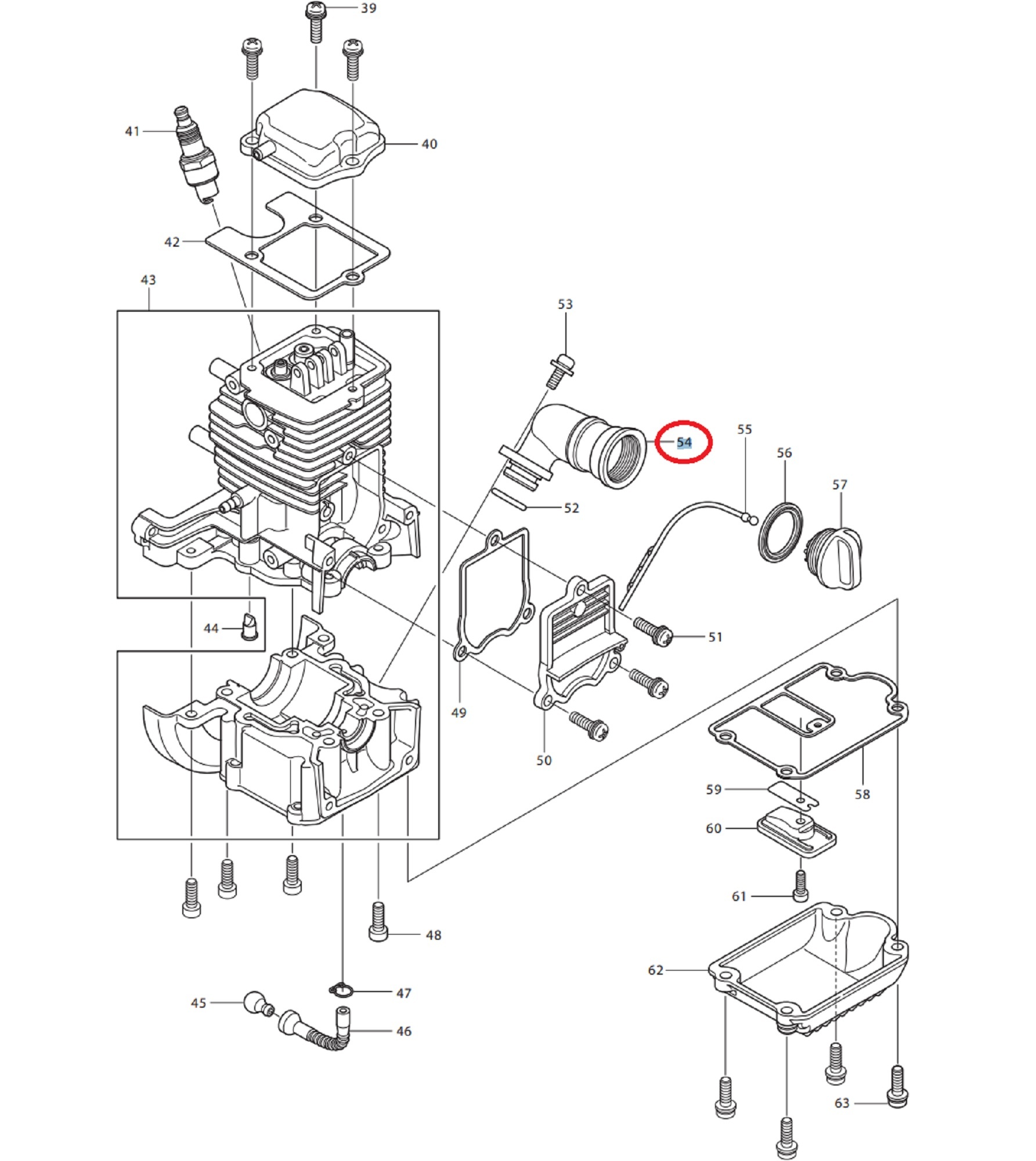 Oliepijp voor DOLMAR, MAKITA, ROBIN PB250.4, BHX250L op Bladblazers PB2504, PB-250.4, oliepijp