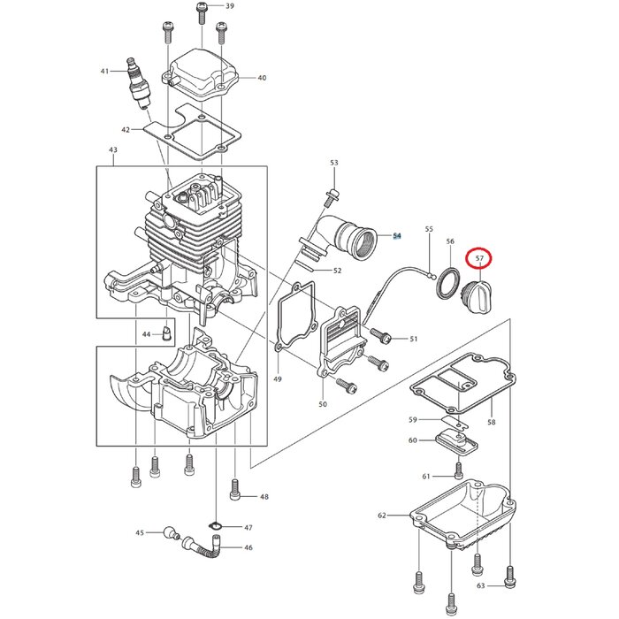 Oliedop voor Dolmar - Makita - Robin PB250.4, BHX250L, PB7660.4, EB7660TH, BBX7600A Bladblazers Oliedeksel PB2504, PB-250,4, PB 76604, EB 7660 TH, BBX 7600 A, onderdeel, olie dop voor MS246.4A Bosmaaiers, MS2464A