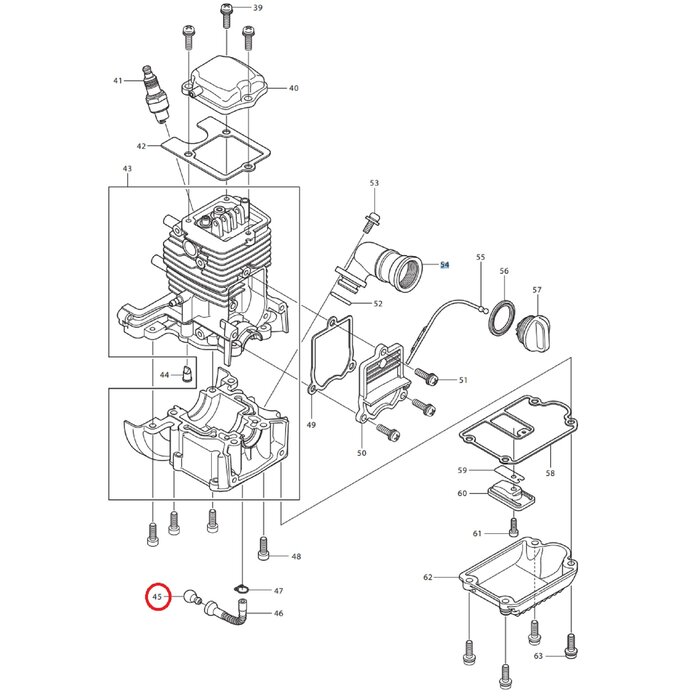 Gewicht voor Olieslang voor DOLMAR, MAKITA, ROBIN PB250.4, BHX250L op Bladblazers PB2504, PB-250.4