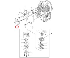 Carburateur pakking voorDolmar, Makita, Robin PB250.4, BHX250L op Bladblazers Carburatorpakking, Pakking PB2504, PB-250.4, BHX 250 L, onderdeel, inlaatpakking, inlaat dichting