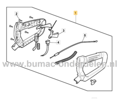 Handvat Compleet voor STIGA, Castelgarden, Alpina, Mountfield Heggenscharen, Benzineheggenscharen Handgreep HT525, SHT660, SHT670