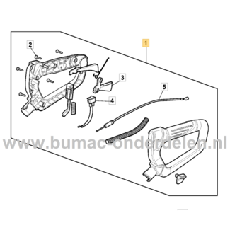 Handvat Compleet voor STIGA, Castelgarden, Alpina, Mountfield Heggenscharen, Benzineheggenscharen Handgreep HT525, SHT660, SHT670